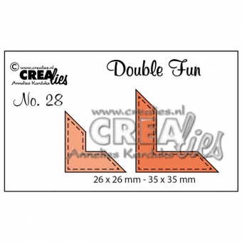 Crealies • Double Fun snijmal no.28 Hoekjes met stiksteeklijn (CLDF28)